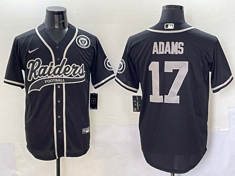 Men 2025 Oakland Raiders 17 Adams Black Joint Name Nike Limited NFL Jersey style 7